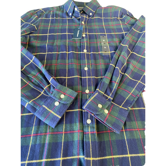 Club Room Shirt Mens Size Medium Long Sleeve Flannel NEW Blue Green Plaid Tartan - Picture 13 of 13